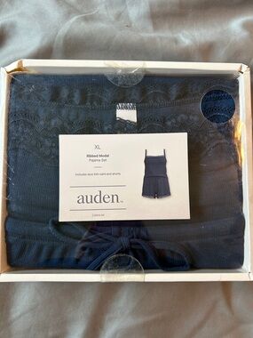Auden Ribbed Modal Cami & Shorts Set - Navy